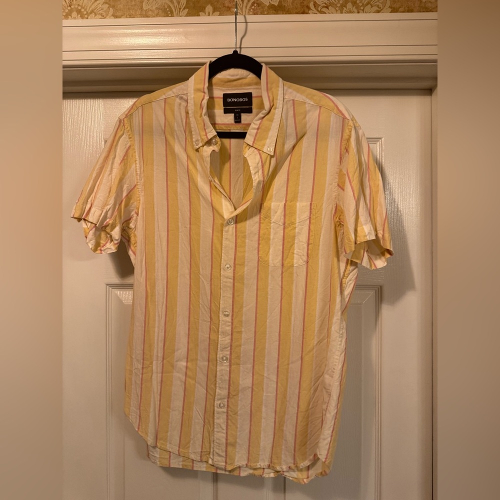 Bonobos Men's Yellow Striped Shirt